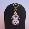 Boba keychain rosa degradado
