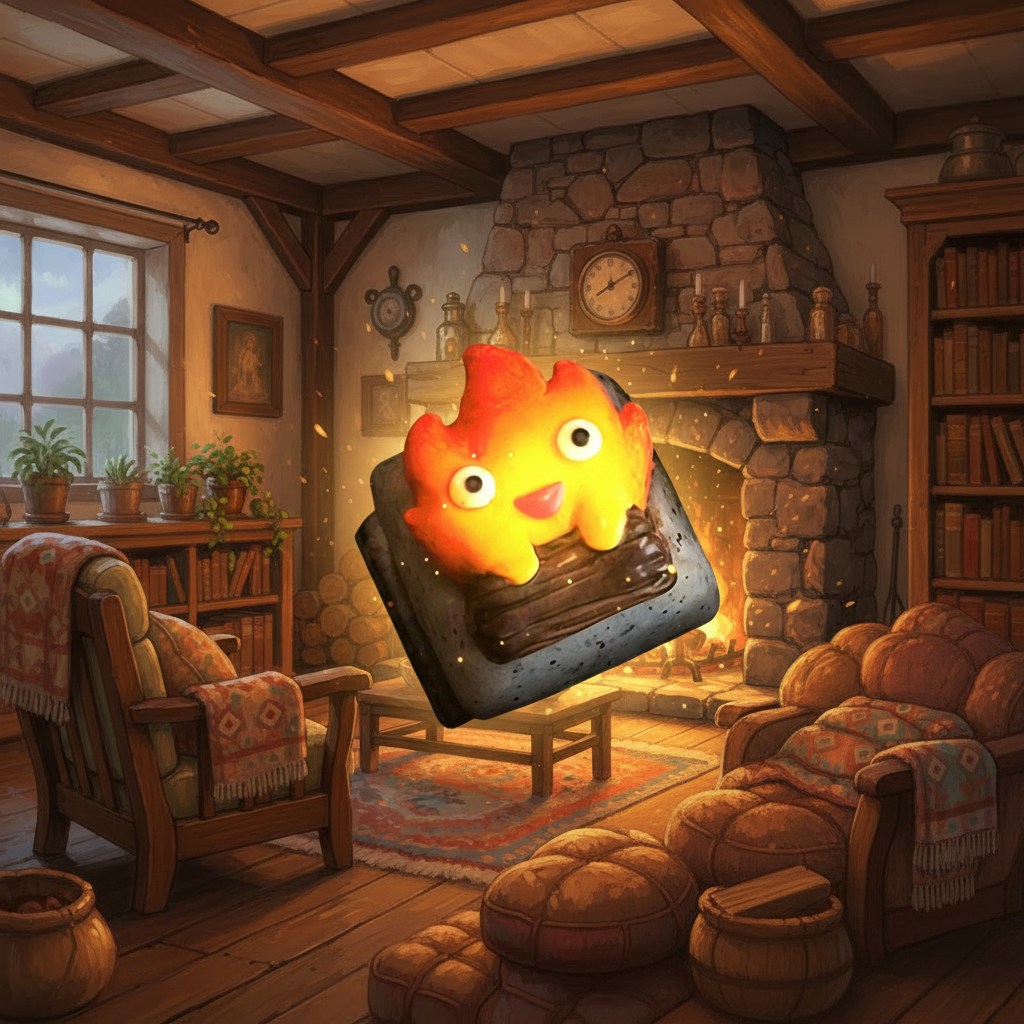 Calcifer Keycap - Ghibli centrado