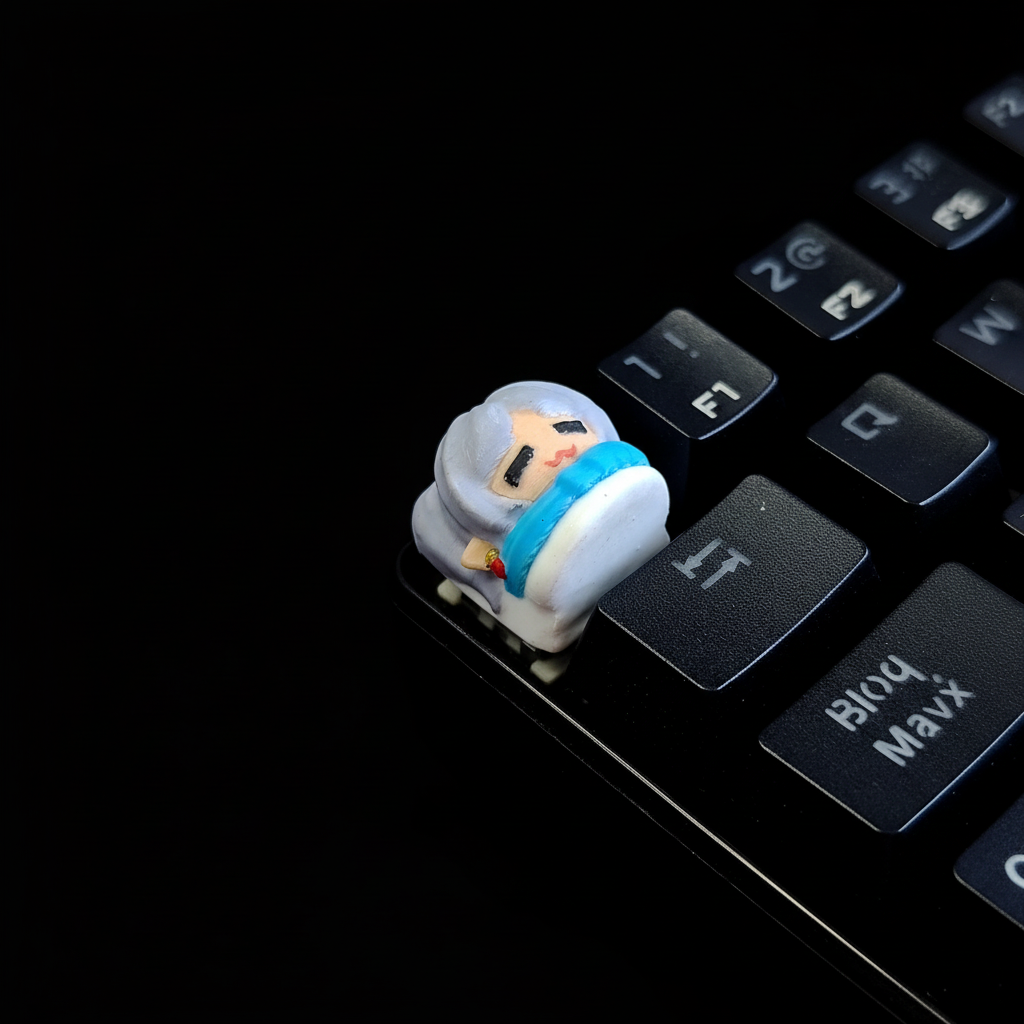 Keycap con teclado y fondo negro