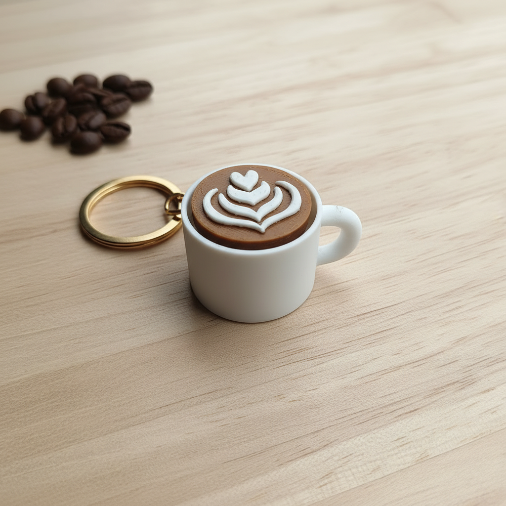 Keychain Tulip - Fondo Madera