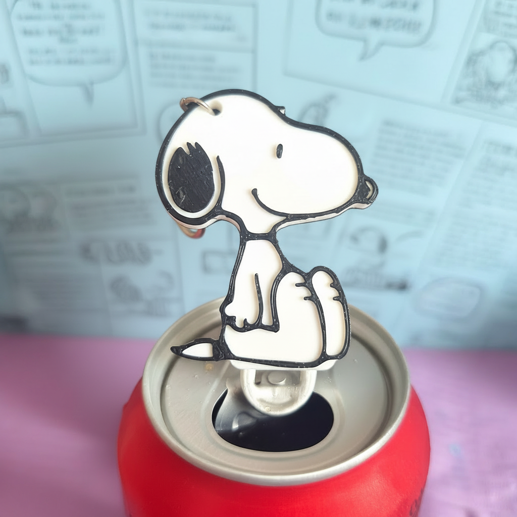 Snoopy pin en lata sin fondo negro